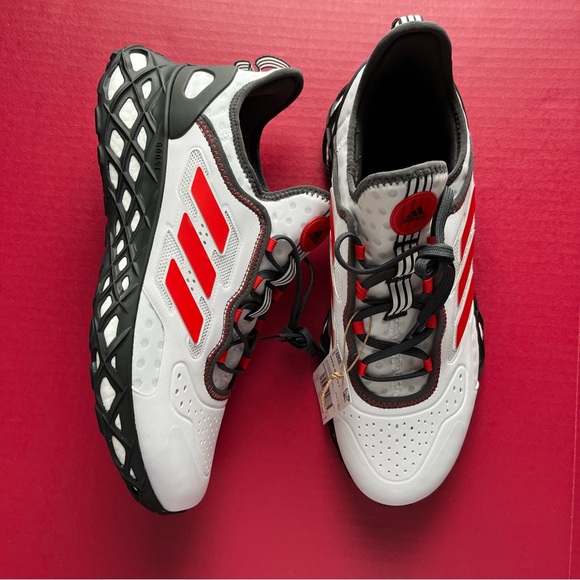 Adidas Web Boost White Red Black Sz 11 Athletic Running Shoe HQ6993 Men's New - Picture 1 of 6